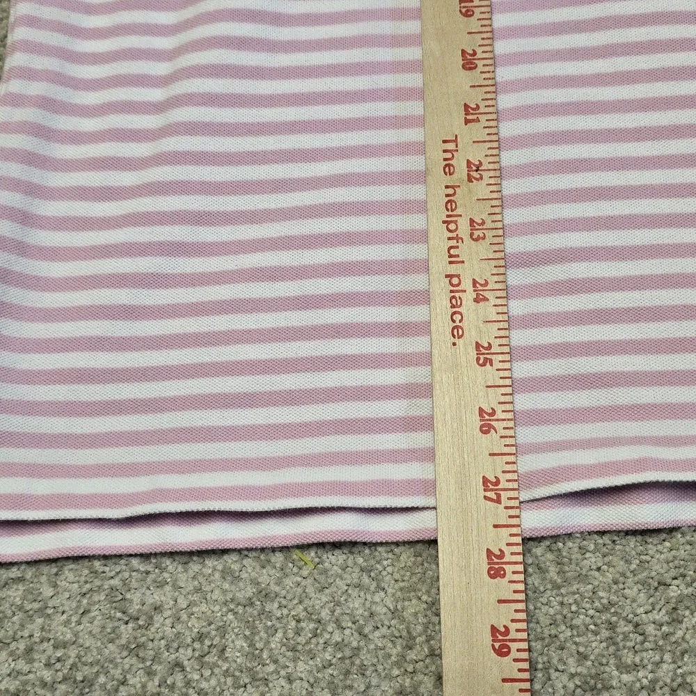 Polo Ralph Lauren‎ Classic Fit Pink White Stripe Polo Shirt Men's XL Cotton